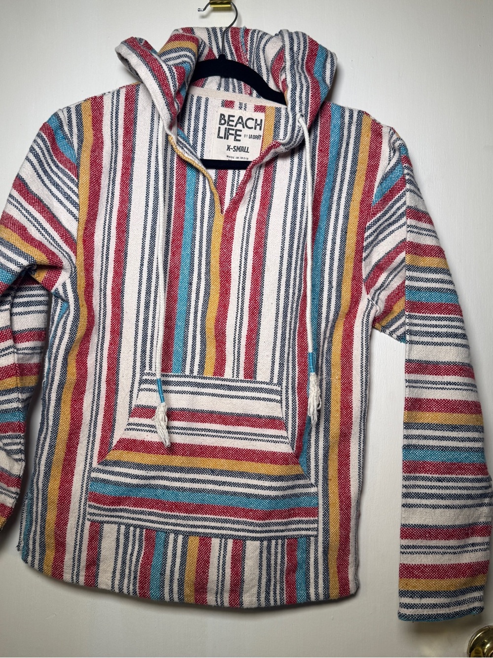Beach Life by LADrift Men's Striped Baja Hoodie - Multi-Color XS